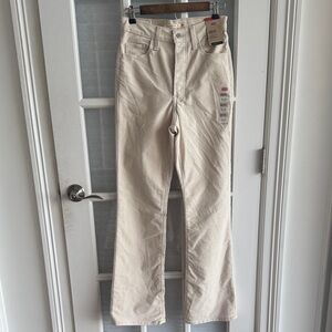 NWT Levi's High Rise Ribcage Bootcut Corduroy Cream Button Fly 29x33